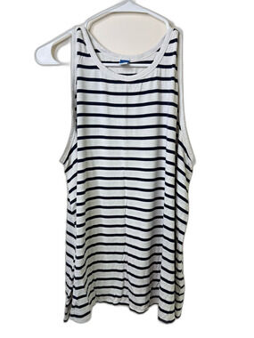 Old Navy white and deep navy:/black striped Women's Luxe Tank Top